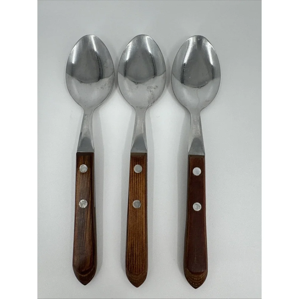 Washington‎ Forge Spoons WF Brazil Wood Handle Stainless Steel 3 Vintage